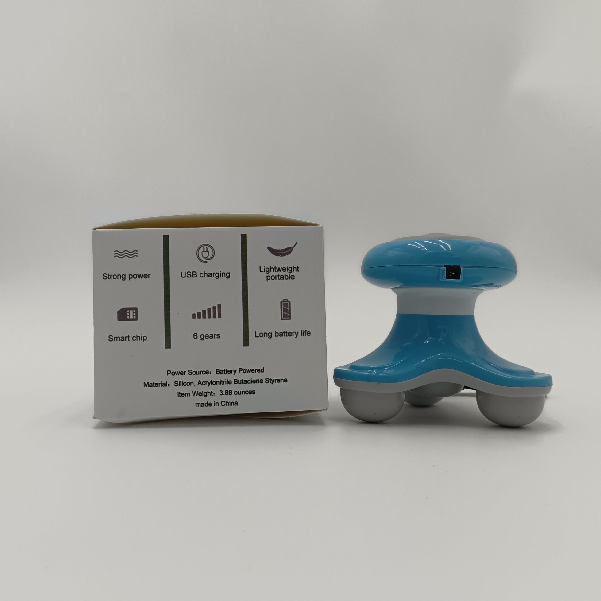 YaFex Massage Apparatus Mini Hand-Held Massager with Hand Grip 4 Massage Nodes - Image 2